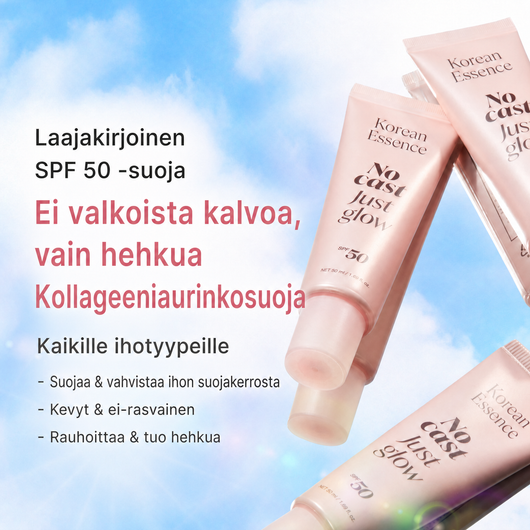 Collagen Glow -aurinkosuoja SPF 50 ei jätä valkoista kalvoa iholle