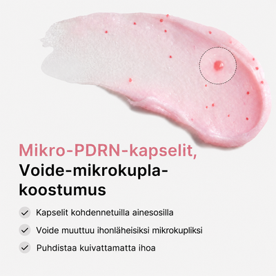 PDRN-puhdistusvaahdon mikrokapselit ja mikrokuplia muodostava koostumus