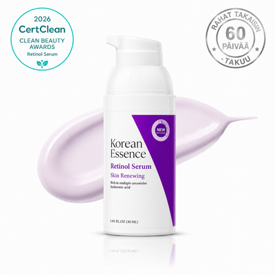 Retinol Serum Skin Renewing -pumppupullo valkoisella taustalla