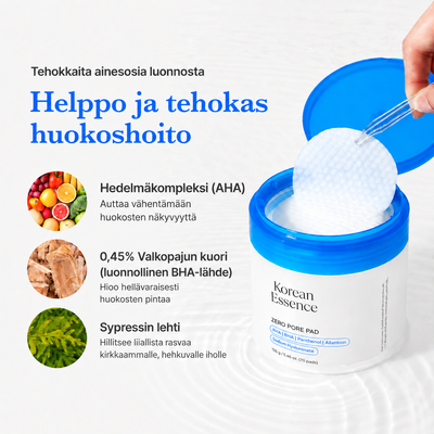 Zero Pore Pads -lappujen luonnolliset ainesosat